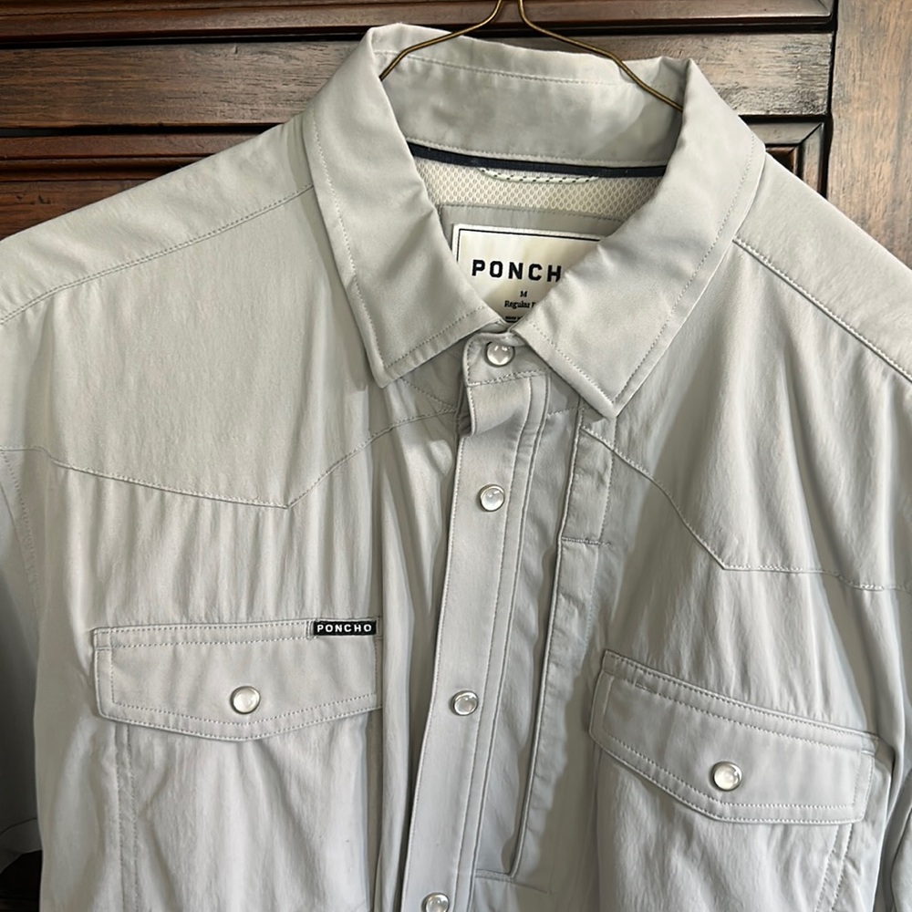 Poncho Outdoors Western Pearl Snap Shirt Short Sleeve Medium Regular Fit